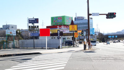 ぐるめ街道・門池小入口交差点付近看板（南向き）