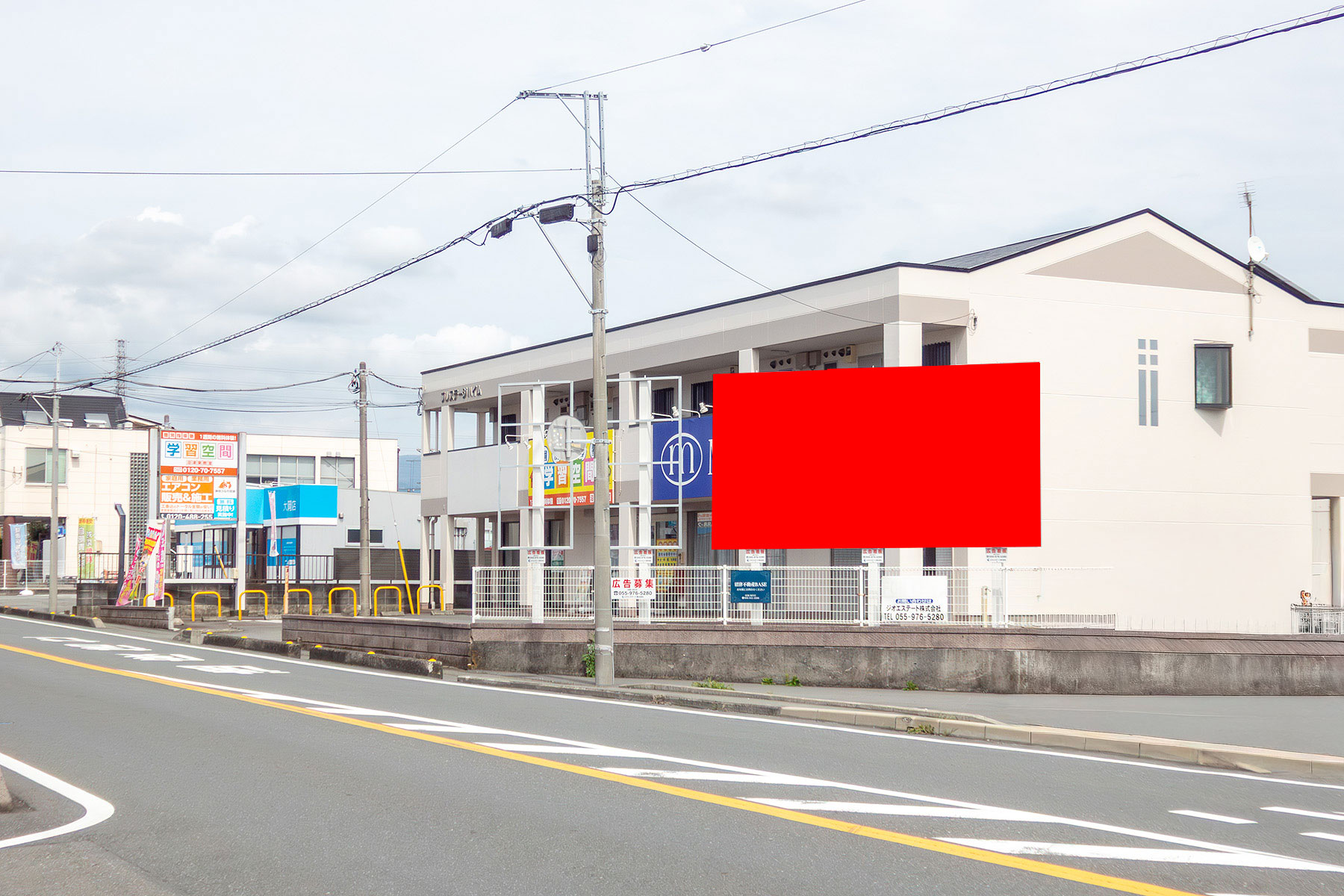 旧246号沿い、沼津市大岡プレステージハイム前 大枠