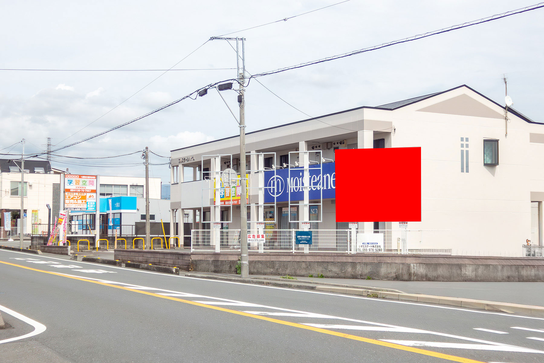 旧246号沿い、沼津市大岡プレステージハイム前 中枠